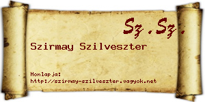 Szirmay Szilveszter névjegykártya