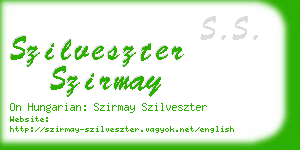 szilveszter szirmay business card
